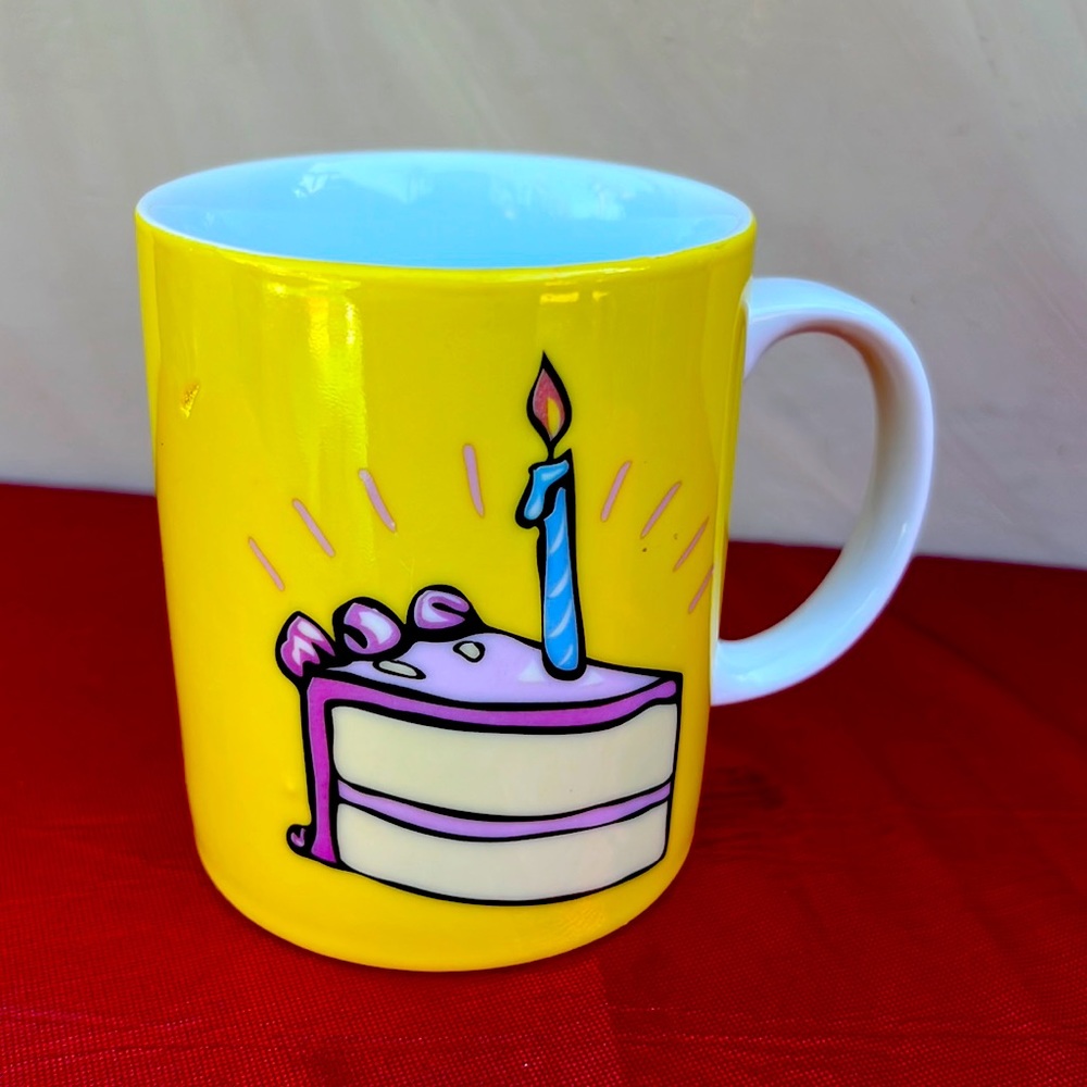 Vintage Teleflora Gift Birthday Cake Coffee Mug